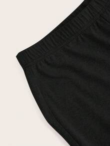 SHEIN EZwear 3pcs Women High Waist Skinny Flare Leg Pants Set - Black - View 3