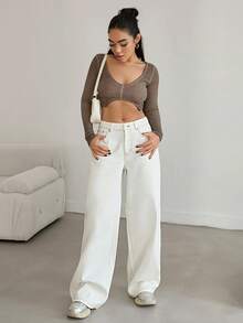 EURMUSE 女式前扣口袋休闲裤，日常休闲