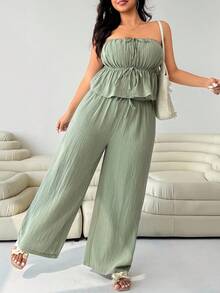 Solflare Bộ đồ lót nữ cỡ lớn 2 mảnh vải lanh cotton màu xanh lá cây, thích hợp cho ngày lễ - màu xanh lá - Xem 8