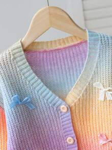 SHEIN Playful Pals Girls' Ombre Rainbow Bow Decor Cardigan Sweater Kids Cardigan For Girls Girls Cardigan Sweater Tween Girl Cardigan Sweater Kids Rainbow Cardigan Girls Sweater With Bows Toddler Girl Sweater Girls Rainbow Cardigan Kids Ombre Sweater Toddler Girl Cardigan Sweater Kids Sweaters For Girls Button Girls Cardigan With Bows Toddler Girls Sweater Young Girls Fall Outfits Young Girls Winter Clothes Kids Fall Clothes Girls Craft Sweater Girl Sweater Jacket Little Girl Cardigan