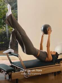 GLOWMODE 31英寸 Softy Velvaire 超高腰弧形缝线喇叭紧身裤 低冲击瑜伽日常穿着