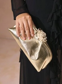 SHECARRY 女士手提包，时尚，优雅，派对 - 金色 - 查看 8