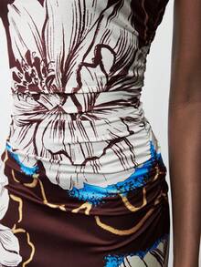 Maija Váy họa tiết hoa thanh lịch giản dị, thích hợp đi biển, lễ hội âm nhạc, khách dự tiệc cưới, tiệc sáng muộn, phong cách Boho, trang phục sinh nhật nữ, thu/đông - Màu Đỏ Sâu - Xem 7