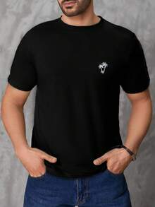 RueChic Men Tropical Print Tee - Black - View 5