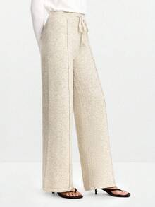 Lumivelle 女士纯色休闲宽松针织阔腿裤