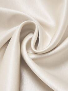 Elyressa 女士优雅通勤纯色喇叭袖连衣裙 - 米色 - 查看 4