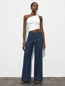 Maija 2025 Winter & Summer New Asymmetrical Cut Asymmetric Shoulder Design Ruched Women's Blouse, Modern Elegant For Party, Office, Wedding Guest, Hostess, Date, Gathering, Concert, Brunch, Travel