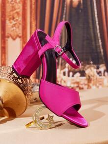 CUCCOO TILAWA 女式尖头铆钉高跟凉鞋 - 玫紅色 - 查看 12