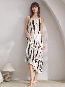 Ocili 舒适简约条纹印花女式睡袍