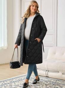 SHEIN 孕妇冬季厚口袋外套