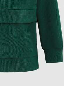 SHEIN 年轻女孩宽松休闲舒适连帽套头衫和裤子套装 - 綠色 - 查看 6