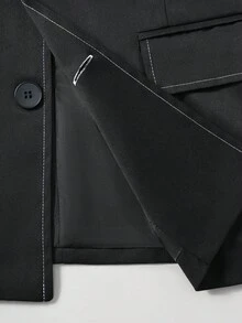 Manfinity Homme Men's Autumn Lapel NeckSingle-Breasted Casual Commuter Suit Jacket - Black - View 8