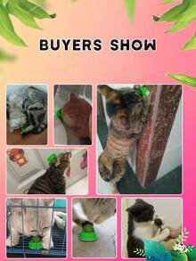 Zazumi 1pc Cat Catnip Ball Adhesive Toy, Cat Chew Scratch Stick, Pet Products, Cat Toys, Pet Teething Boredom Relief Toy, Suitable For Pets, Interactive Wand - Multicolor - View 4