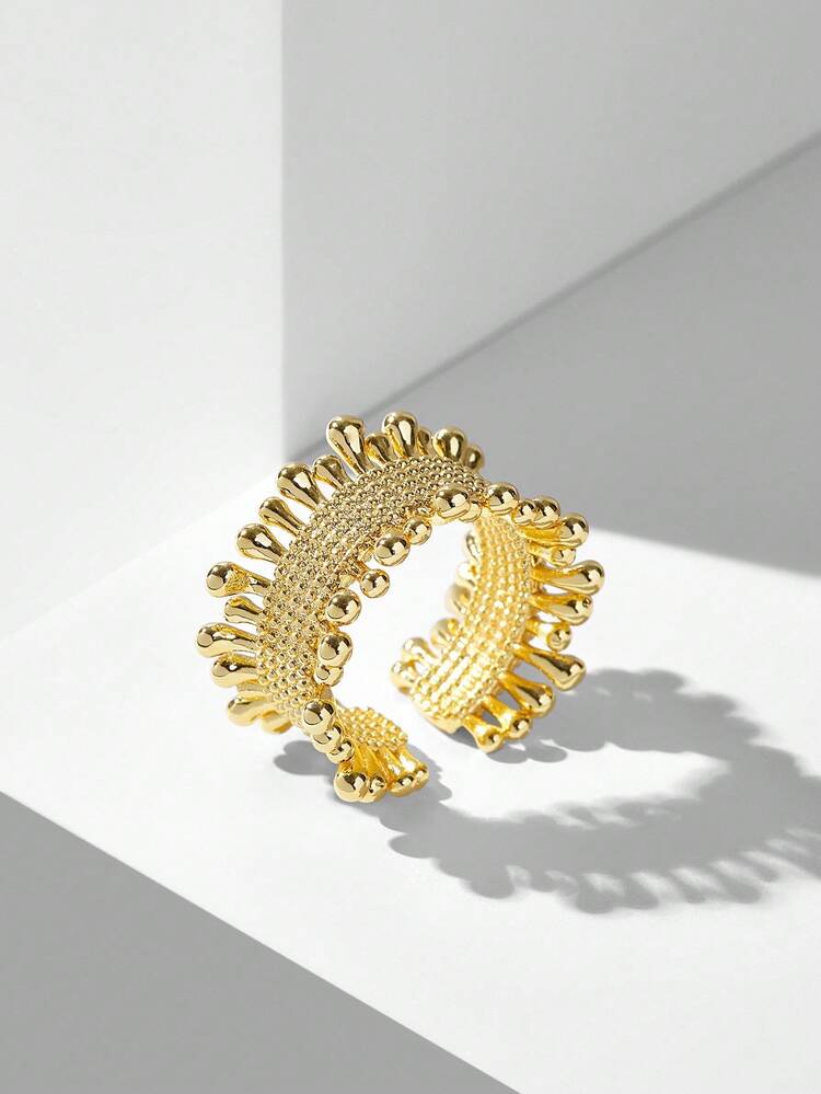 18K GOLD PLATED BRAIDED STYLE SINGLE RING FOR WOMEN