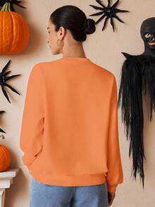 Glamance Putra Dikjaya Áo nỉ dài tay in hình bí ngô in khẩu hiệu Halloween dành cho nữ, Áo nỉ Halloween mùa thu Áo nỉ màu cam Áo nỉ bí ngô Áo nỉ bí ngô Halloween Áo nỉ Halloween dễ thương Áo nỉ mùa thu - Nhiều màu - Xem 4