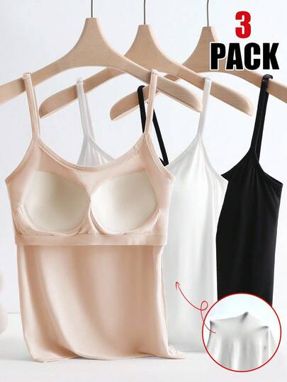 GlowEve 3件套防闪烁一体式加垫吊带背心，舒适透气