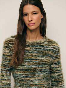 Nöista 柔软质感条纹针织毛衣，穿着舒适，是女士冬季时尚百搭的单品，非常适合打造时尚休闲造型、轻松的夜间外出装扮、节日圣诞造型和精致的新年装束。 - 綠色 - 查看 4