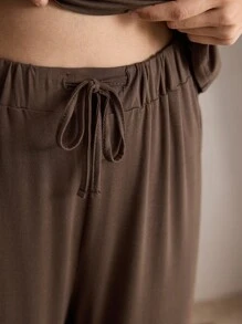 Ocili 休闲女士舒适柔软短袖上衣和裤子睡衣套装，家居服假日季节服装