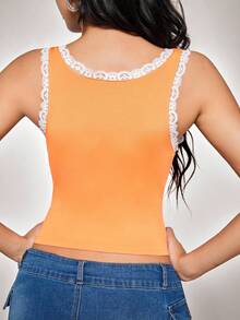 Women's Contrast Lace Five-Pointed Star Print Camisole Tank Top INS Casual Y2K