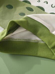 SHEIN 两件套男婴恐龙印花休闲上衣+裤子套装，秋冬 - 綠色 - 查看 8