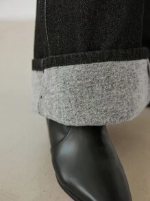 Dazy-Less Women's Casual Commuter Versatile Straight Leg Jeans