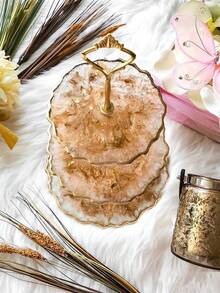 3 件树脂三层水果盘模具、带支架的树脂支架模具、环氧树脂分层托盘模具、树脂和硅胶铸造模具以及用于制作服务台的五金配件 - 白色 - 查看 9