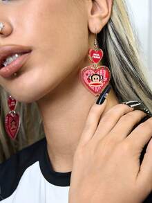 Paul Frank X ROMWE 1 Pair Cartoon Pattern Dangle Earrings, Simple & Stylish Acrylic Dangle Earrings - Multicolor - View 1