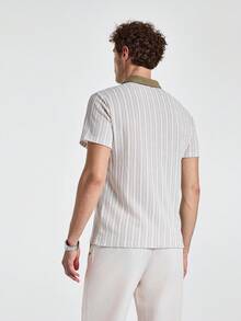 Manfinity Homme Polo manches courtes casual/travail à bloc de couleurs pour homme - Marron - Voir 3