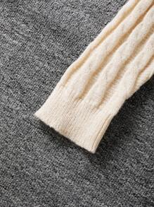 Franclia 女士通勤优雅旅行搭配纹理针织开衫和裙子毛衣套装 - 杏色 - 查看 3