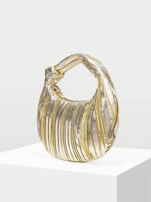 MOTF PREMIUM FASHION ZIPPER CLOUD TOP HANDLE BAG - Gold - View 3