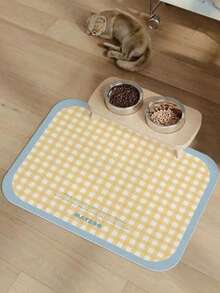 SHEIN 防水防溅猫/狗喂食垫 - 易于清洁，耐刮擦，由硅藻土混合物制成