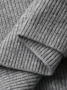 Dazy-Less Women's Loose Business Casual V-Neck Patchwork Pullover Sweater, Suitable For Commuting And Office Wear, Autumn/Winter - Grey - View 3