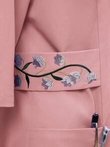 Scrubzie Asymmetrical Collar Embroidered Long Scrub Uniform Top