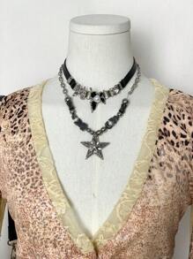 EgrlEra Chaqueta delgada con estampado de leopardo y parches de encaje para mujer - Multicolor - Ver 3