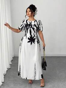 Elenzga 万圣节大码连衣裙 - 黑與白 - 查看 7