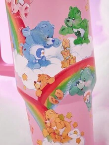 SHEIN X Care Bears 40oz Tumbler With Handle, Insulated Cup, Vacuum Insulated Water Bottle, Stainless Steel Travel Mug, Car Mug - Pink - View 8