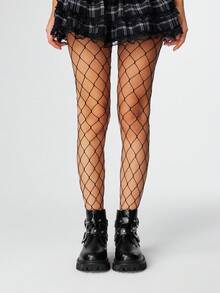 ROMWE 女士哥特朋克金属铆钉心形搭扣魔术贴厚底高跟5厘米时尚休闲踝靴，PU皮革，学院风 - 黑色 - 查看 2