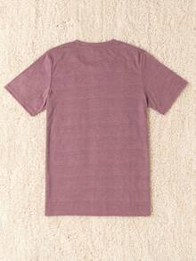 EMERY ROSE Dog Paw Print & Heart Graphic Round Neck Short Sleeve Fashionable Plus Size T-Shirt - Red Violet - View 2