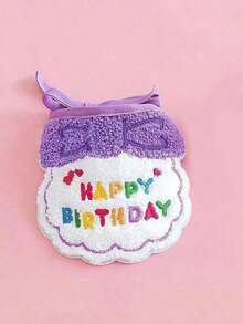 PETSIN 2pcs/Set Pet Cat Dog Birthday Costume, Made Of Polyester, Cartoon Cute Accessories For Birthday, Party, Holiday Celebration