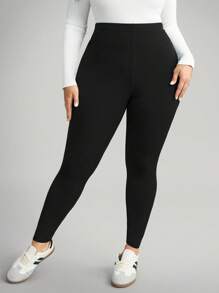 Comfylo Plus Size Women's Casual Solid Color Leggings, Versatile & Minimalist  Work/Office Gym Fall Women Clothes Fall Clothes Plus Size Fall Outfits For Women  Fall Outfits Women Chic,Fall Clothes For Women Stretch Leggings Plus Size Plus Size Yoga Pants Plus Size Leggings High Waisted Leggings Plus Size Plus Size Tights Going Out