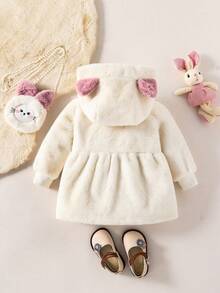 Baby Mädchen Lässige Kapuzenjacke mit süßer Cartoon Umhängetasche, Herbst/Winter