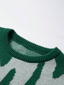 Chillumni Men's Casual Letter Pattern Knitted Sweater, Autumn/Winter, Long Sleeve Top