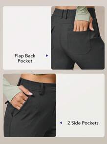 OutZeal 女士户外黑色裤子，适合露营、徒步旅行，防水弹力修身款，带口袋 - 深灰色 - 查看 5