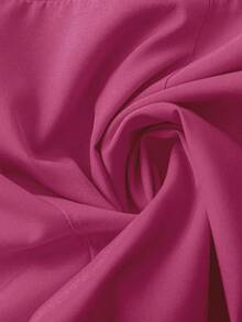 EMERY ROSE 大码女式纯色褶皱阔腿宽松休闲裤 - 玫紅色 - 查看 5