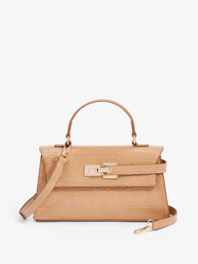 SHEIN BAE 时尚优雅的鳄鱼压纹迷你手提包