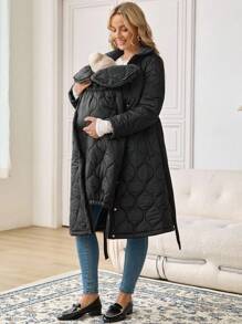 SHEIN 孕妇冬季厚口袋外套