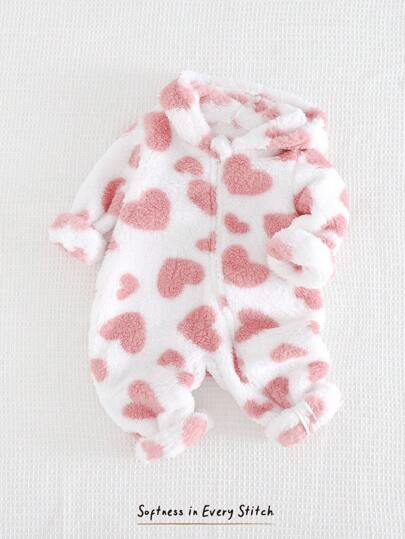 Cozy Pixies 女婴碎花加厚保暖内衬连帽长袖连衣裤