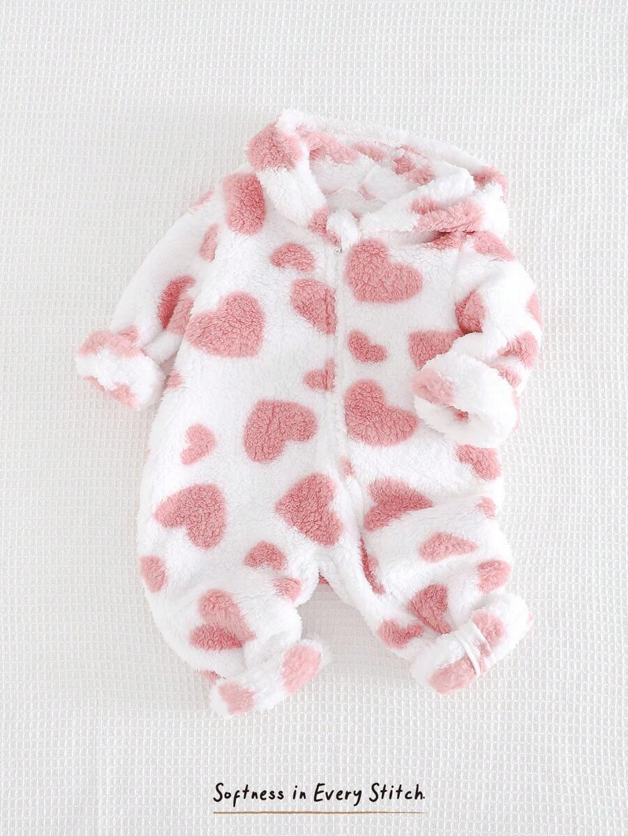 Cozy Pixies 女婴碎花加厚保暖内衬连帽长袖连衣裤 - 彩色 - 查看 1