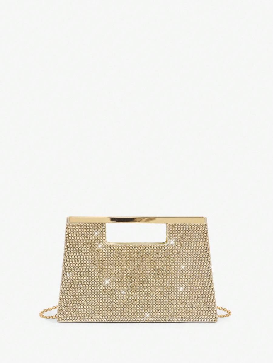 SHEIN BAE Clutch da donna elegante e alla moda con strass, adatta per occasioni serali e feste