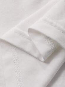 DAZY 少女圆领插肩袖韩版蝴蝶结T恤秋冬 - 黑與白 - 查看 8